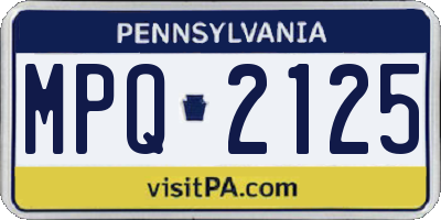 PA license plate MPQ2125