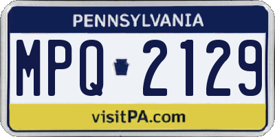 PA license plate MPQ2129