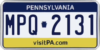 PA license plate MPQ2131