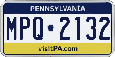 PA license plate MPQ2132