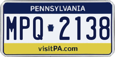 PA license plate MPQ2138