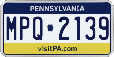 PA license plate MPQ2139