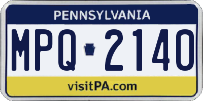 PA license plate MPQ2140