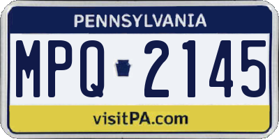 PA license plate MPQ2145