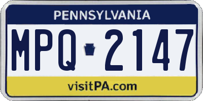 PA license plate MPQ2147