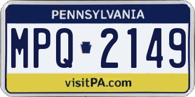 PA license plate MPQ2149