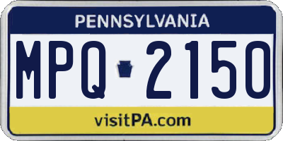 PA license plate MPQ2150
