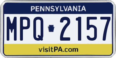 PA license plate MPQ2157