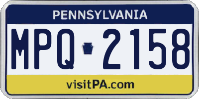 PA license plate MPQ2158