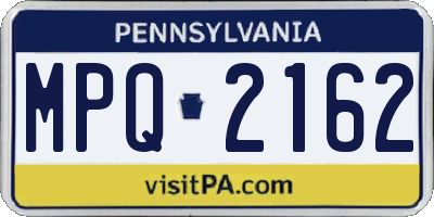 PA license plate MPQ2162