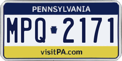 PA license plate MPQ2171