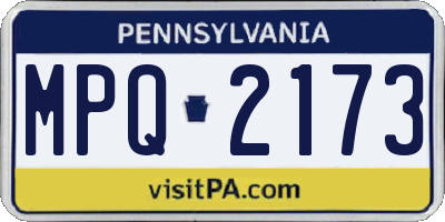 PA license plate MPQ2173