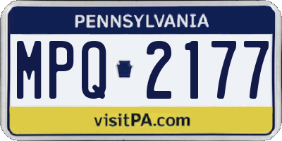 PA license plate MPQ2177