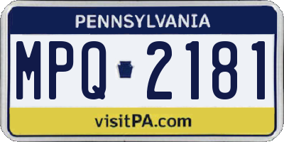 PA license plate MPQ2181