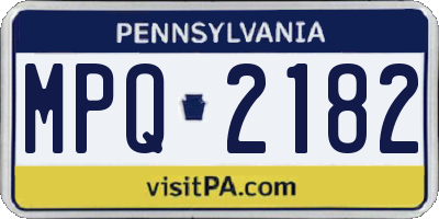 PA license plate MPQ2182