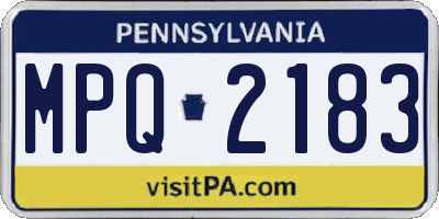 PA license plate MPQ2183