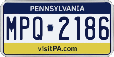 PA license plate MPQ2186