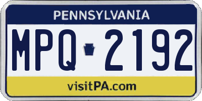 PA license plate MPQ2192