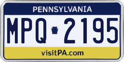 PA license plate MPQ2195