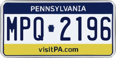 PA license plate MPQ2196
