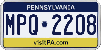 PA license plate MPQ2208