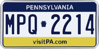 PA license plate MPQ2214