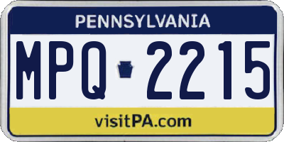 PA license plate MPQ2215