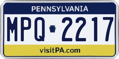 PA license plate MPQ2217