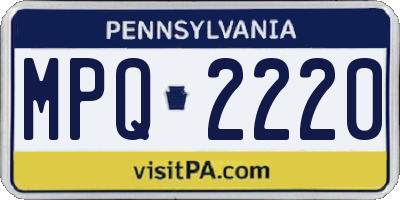 PA license plate MPQ2220