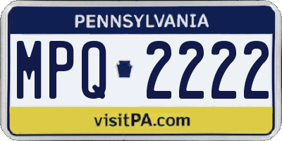 PA license plate MPQ2222