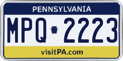PA license plate MPQ2223