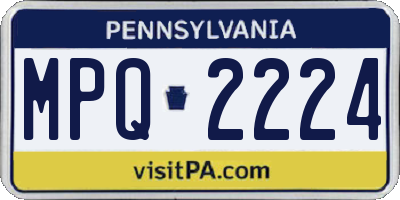 PA license plate MPQ2224
