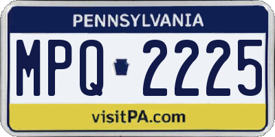 PA license plate MPQ2225