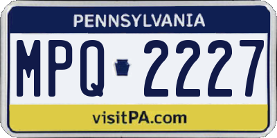 PA license plate MPQ2227