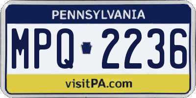 PA license plate MPQ2236