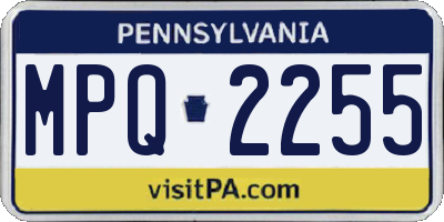 PA license plate MPQ2255