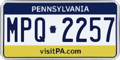 PA license plate MPQ2257