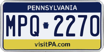 PA license plate MPQ2270