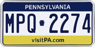 PA license plate MPQ2274