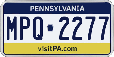 PA license plate MPQ2277