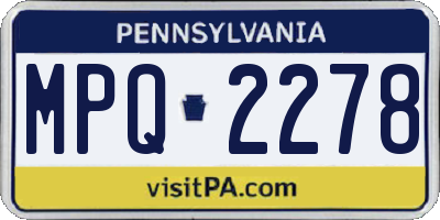 PA license plate MPQ2278