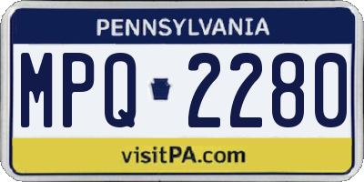 PA license plate MPQ2280