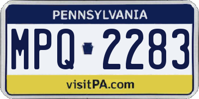 PA license plate MPQ2283