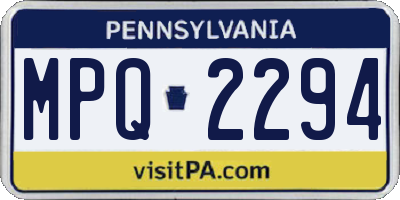PA license plate MPQ2294