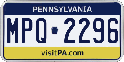 PA license plate MPQ2296