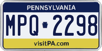 PA license plate MPQ2298