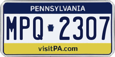 PA license plate MPQ2307
