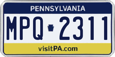 PA license plate MPQ2311