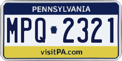 PA license plate MPQ2321