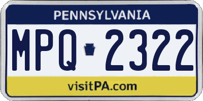 PA license plate MPQ2322